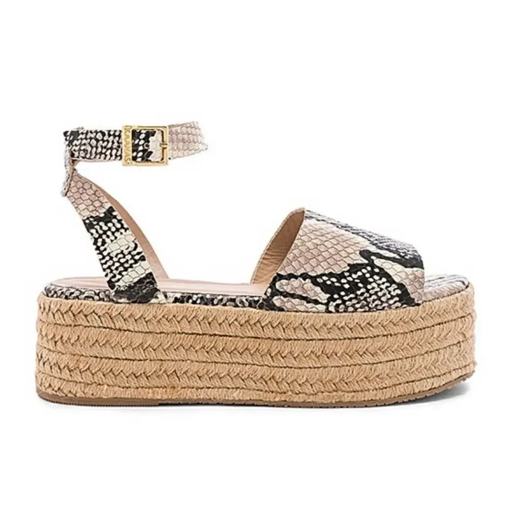 NWT KAANAS Women's Trinidad Espadrille Platofrm Wedge Ankle Strap Sandal Size 7